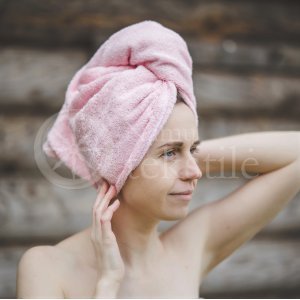 Cotton hair towel ,,Pink"